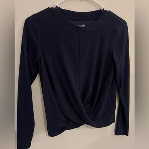 Navy Long Sleeve Twist Top